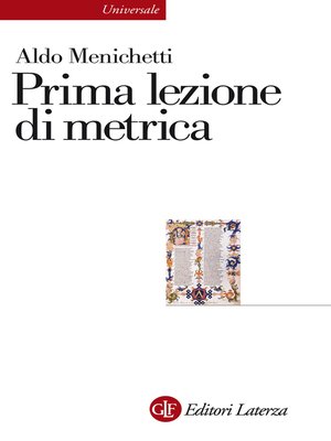 cover image of Prima lezione di metrica